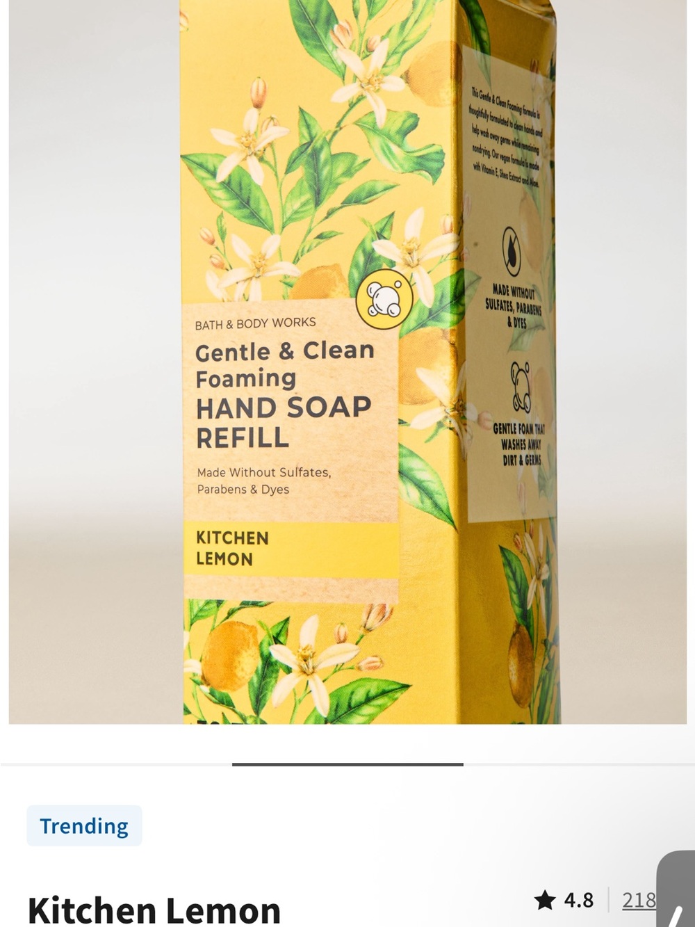 NEW BBW KITCHEN LEMON 🍋 HAND SOAP RE-FILL - Picture 2 of 3